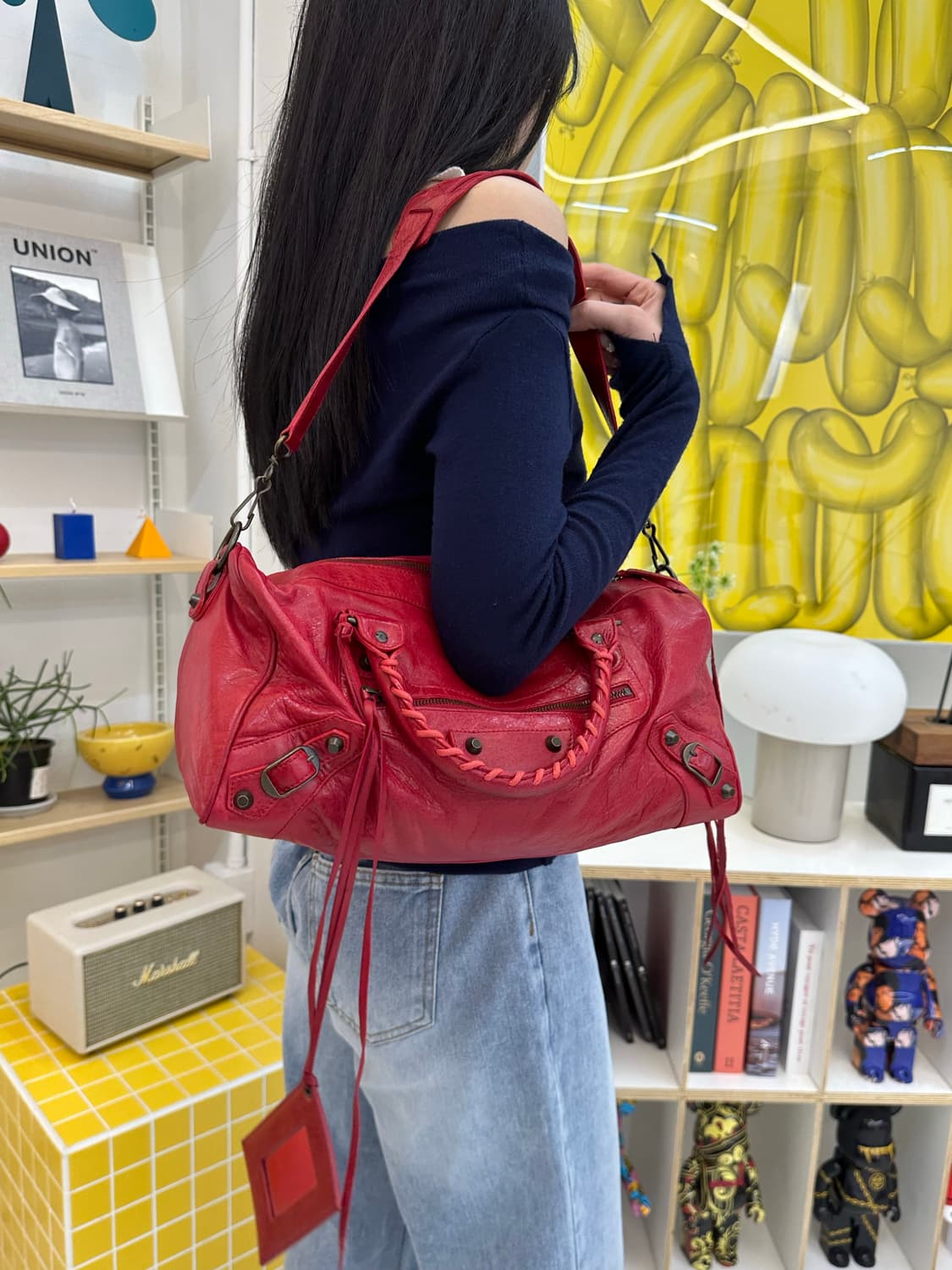 [A 정품] 발렌시아가 시티 모터백 트위기 레드 상품이미지9