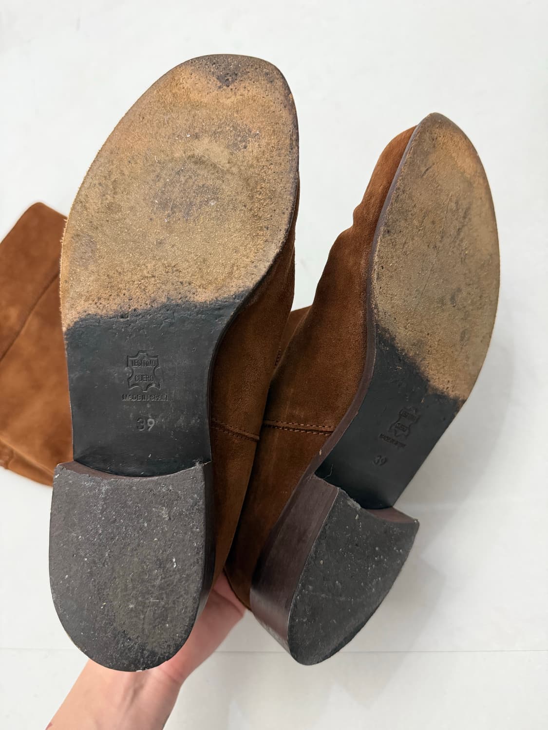 브라운 스웨이드 롱부츠  상품이미지4