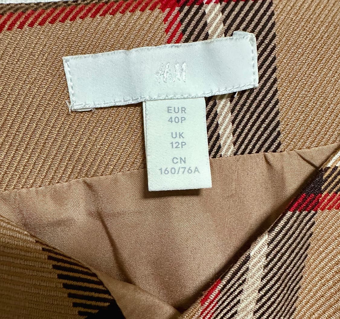 H&M 빈티치 체크 미니스커트 40 상품이미지3