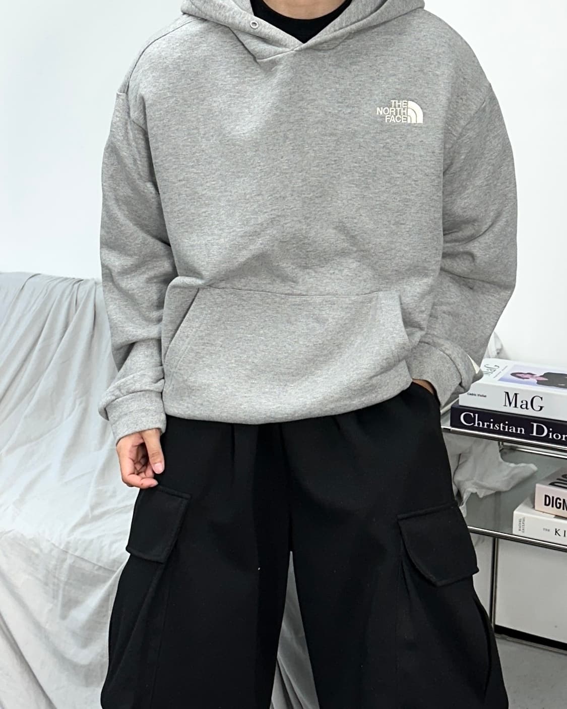노스페이스 그레이 후드티 XL 상품이미지2