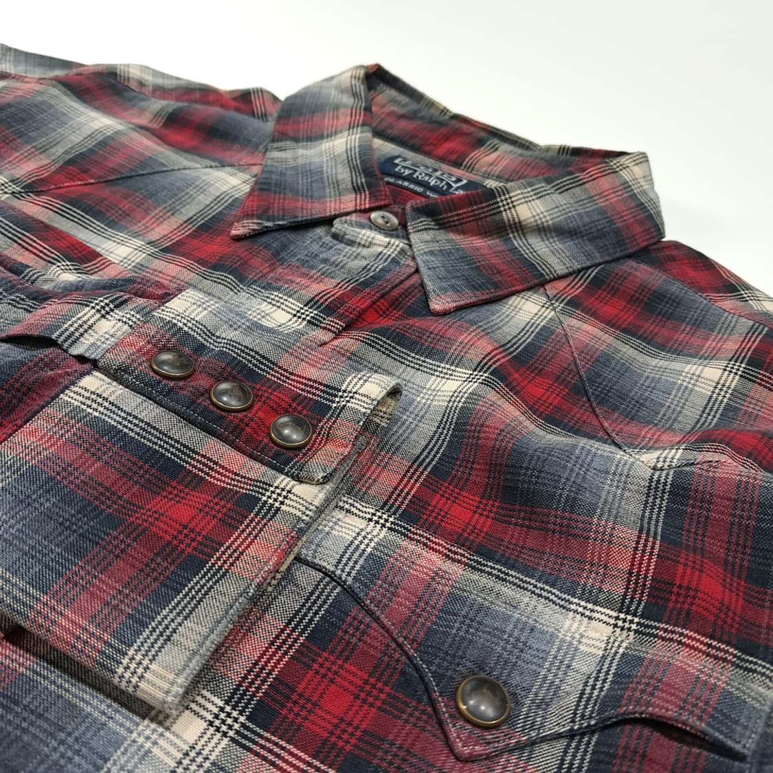 CL921 L 폴로 90s 웨스턴 클래식 체크 셔츠 상품이미지4