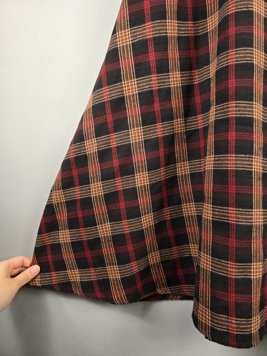 [무료배송]반에이크 F 여성 둥근카라 체크 롱 플레어 원피스 상품이미지6