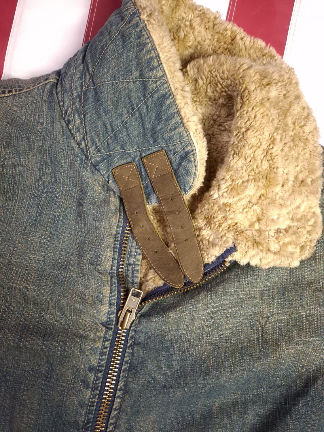 오리지날 90's 일본판 JOHNBULL 데님  B-3 항공자켓 상품이미지3