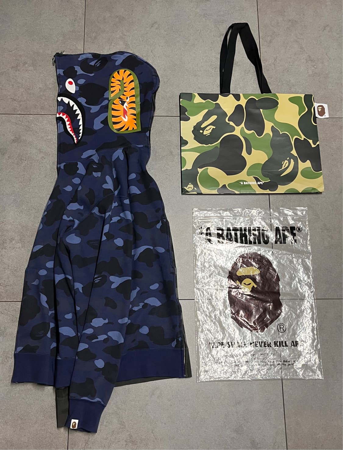 베이프 세퍼레이트 아수라 샤크 후드집업 청계흑계 상품이미지2