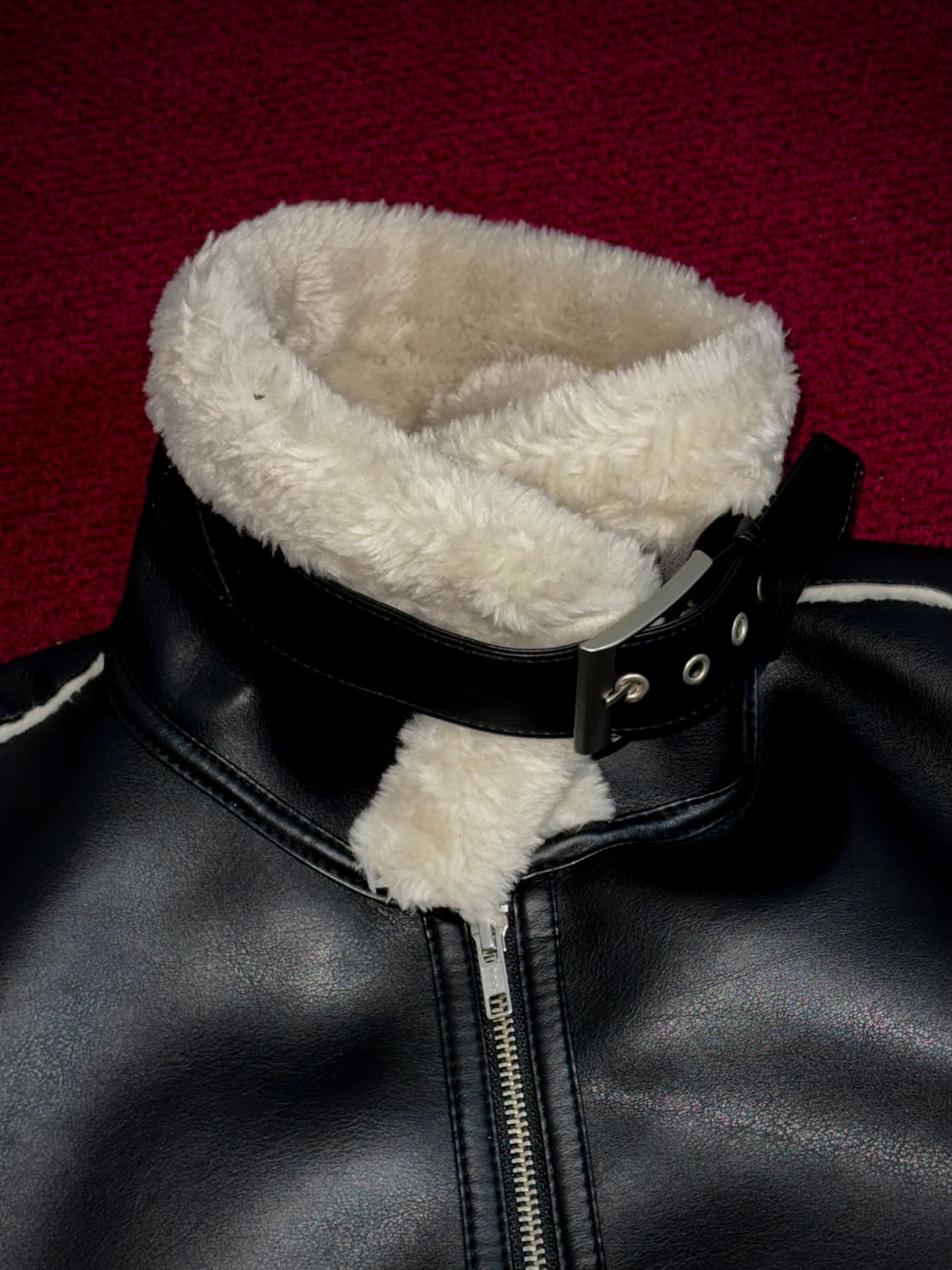 드로우핏 양털 무스탕 자켓 블랙 M 상품이미지3