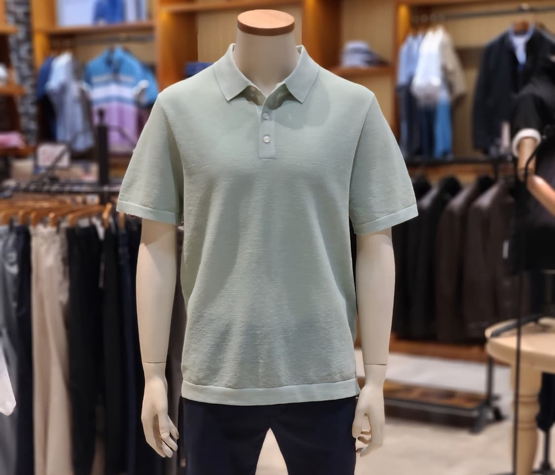 [100]올젠 카라 반팔 니트티 상품이미지1