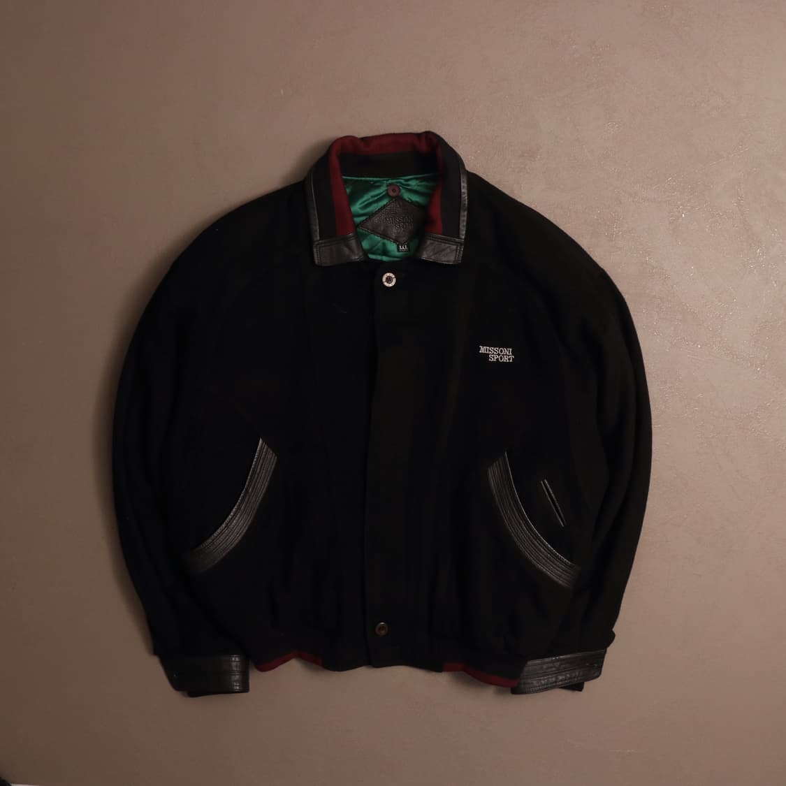 90's 미쏘니 스포츠 빅로고 울 봄버자켓 A1450 상품이미지1