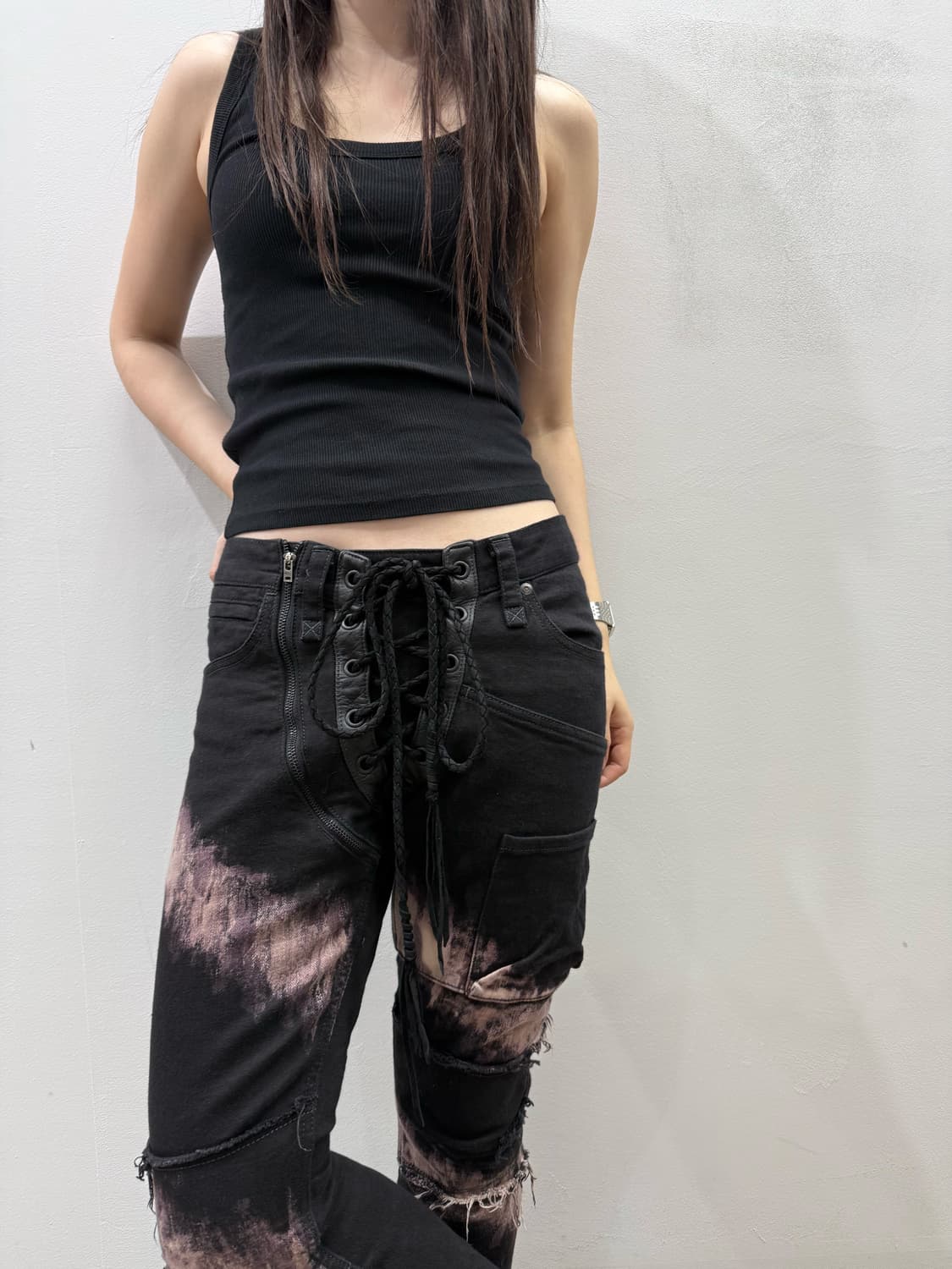 Ifsixwasnine 아카이브 지퍼 디테일 슬림 부츠컷 데님진 상품이미지3