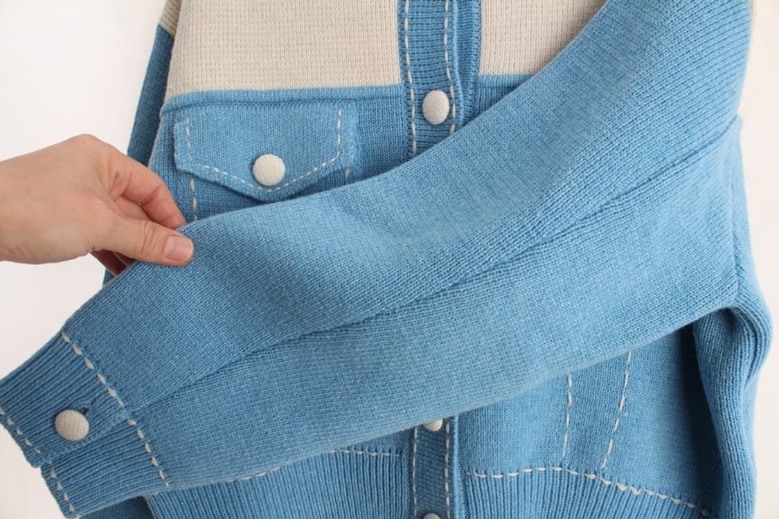 우먼FRRE 보카바카 스티치 니트 봄버 자켓 상품이미지5