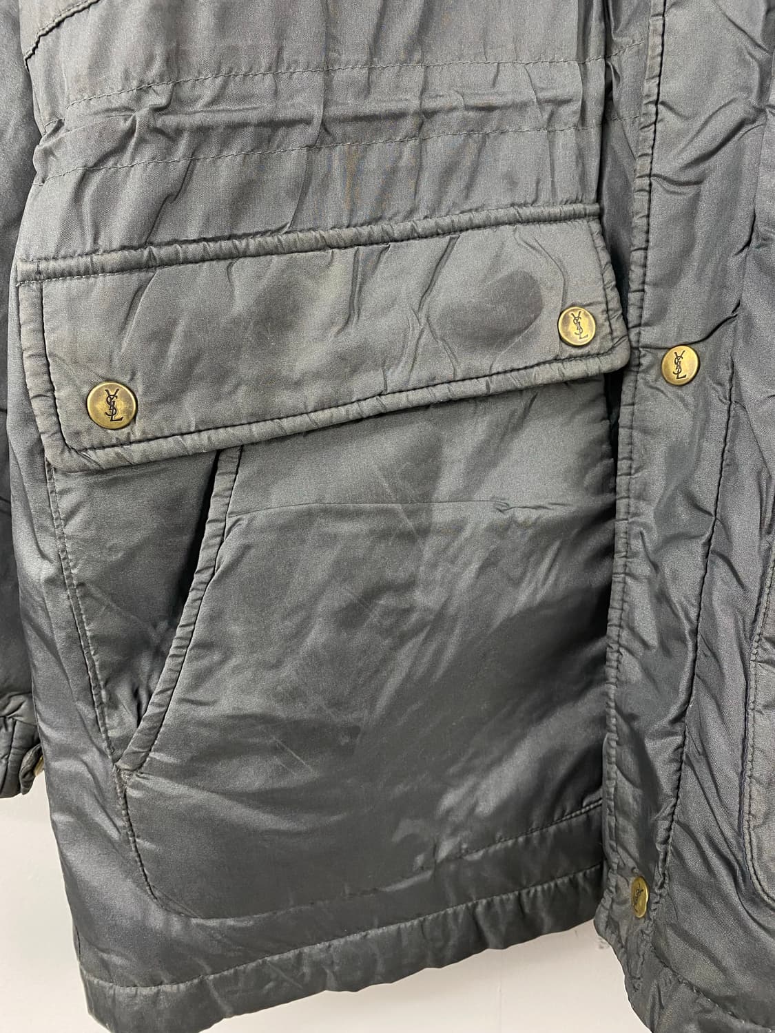 90s 입생로랑 YSL 구스다운 라이닝 사파리 자켓 L 상품이미지8