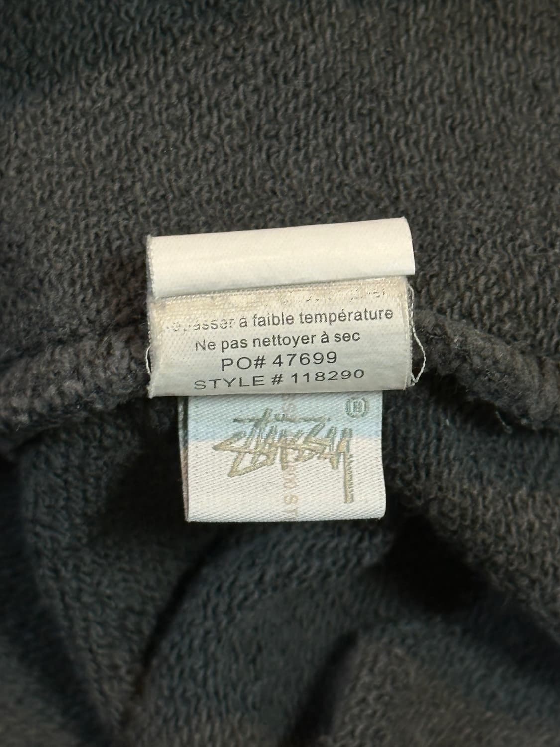 스투시 STUSSY 빅로고 투톤 배색 후드티 차콜 상품이미지9