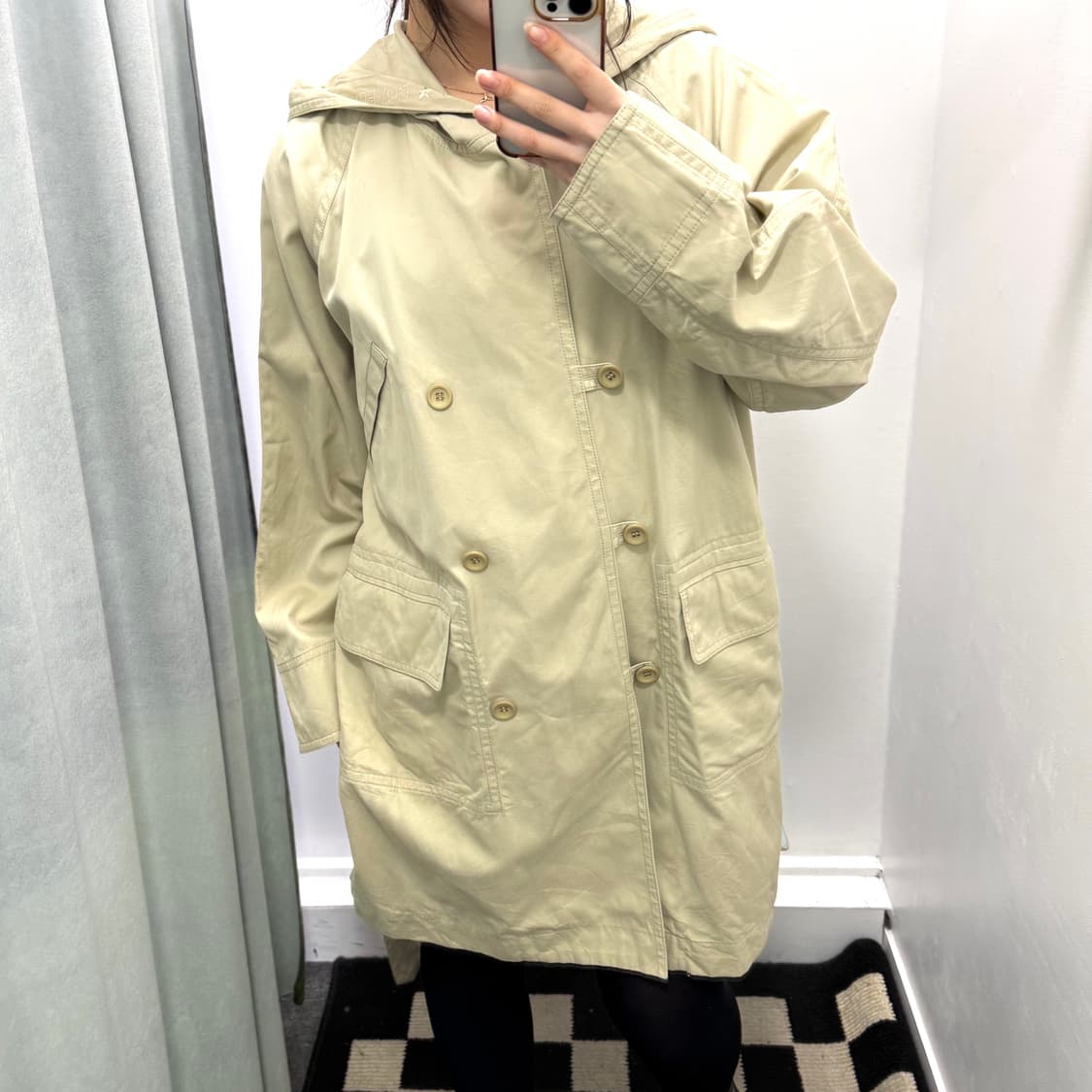 엔리코 코베리 베이지 후드 더블 코트 상품이미지2