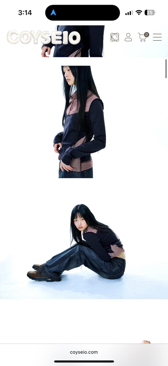 코이세이오 REVERSIBLE COLLAR LONGSLEEVES NAVY 상품이미지3