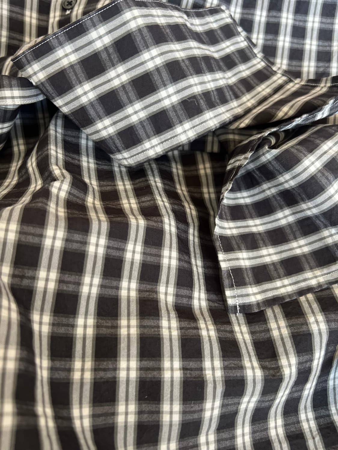 스티브알란 steven alan 남성 블랙체크 코튼반팔셔츠 상품이미지6