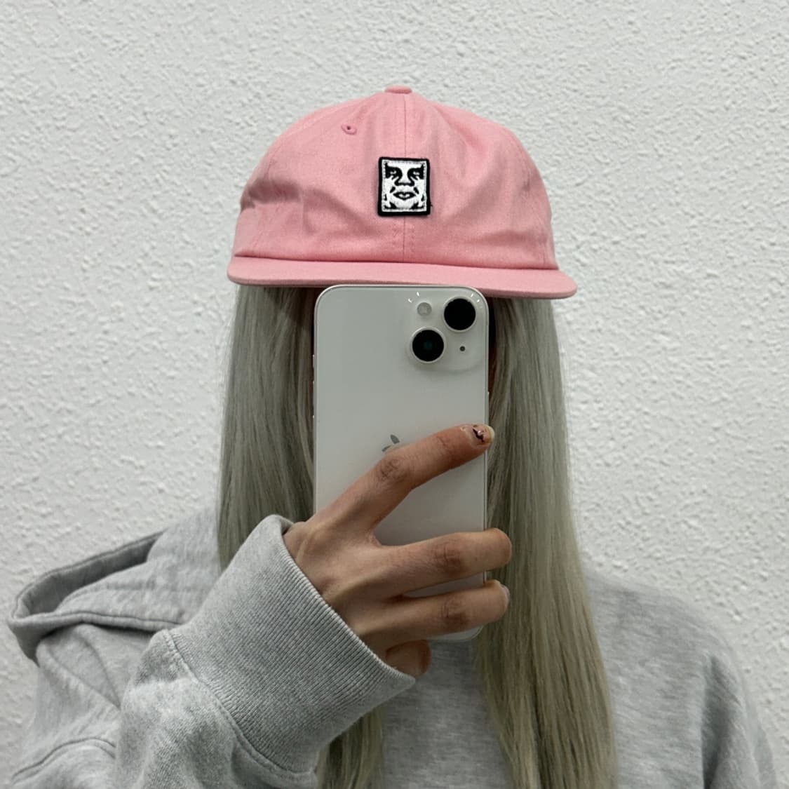 오베이 센터로고 딸기핑크 스냅백 (새상품) 상품이미지1