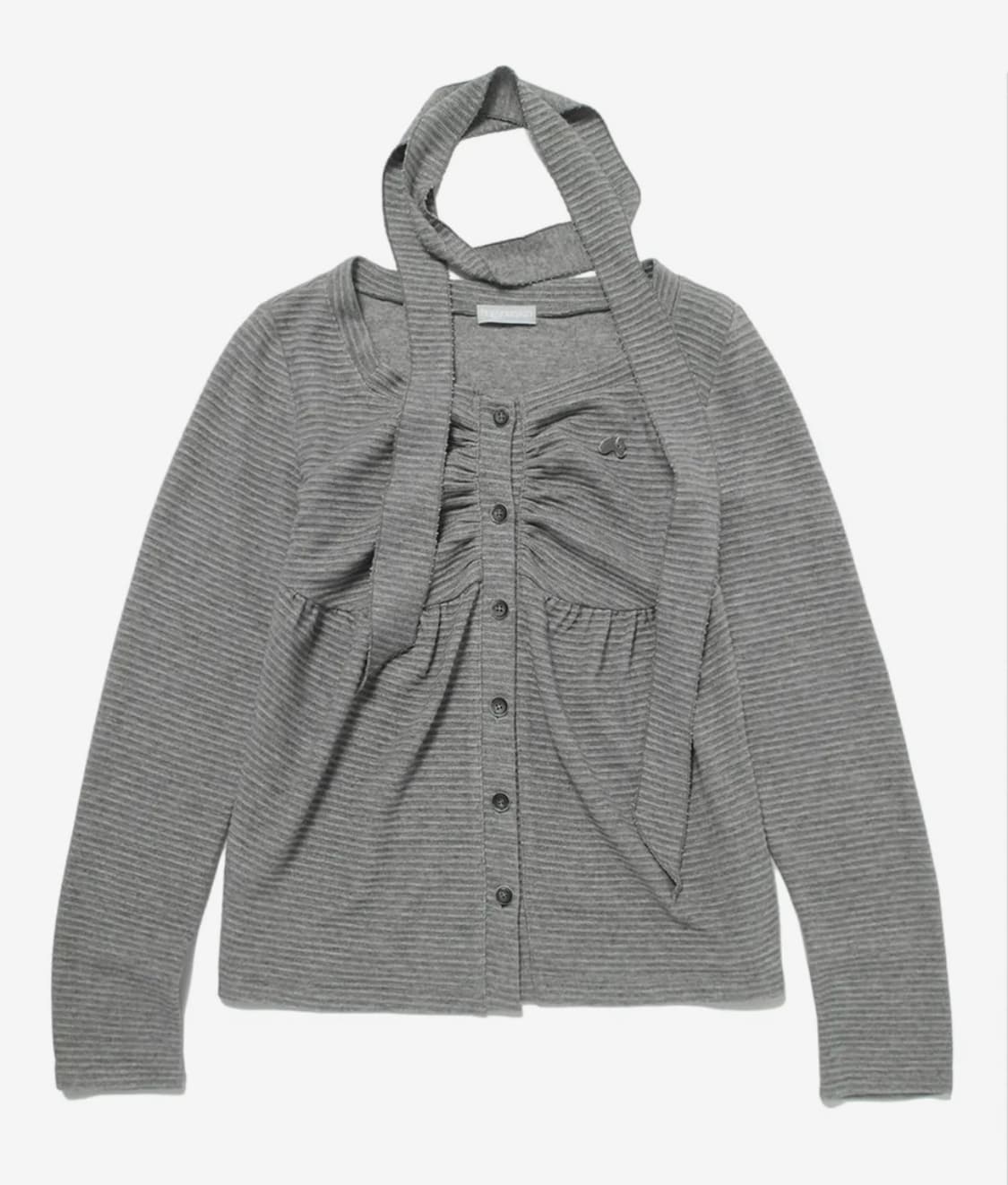 허그유어스킨 니트 베이비돌 가디건 차콜 상품이미지1