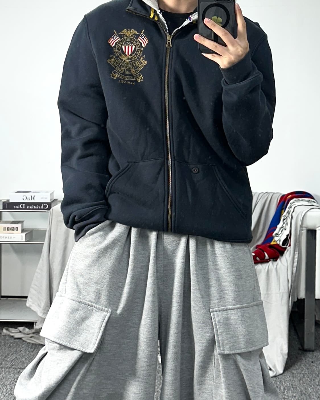 폴로 랄프로렌 진스 성조기 금장 후드집업 M 상품이미지3