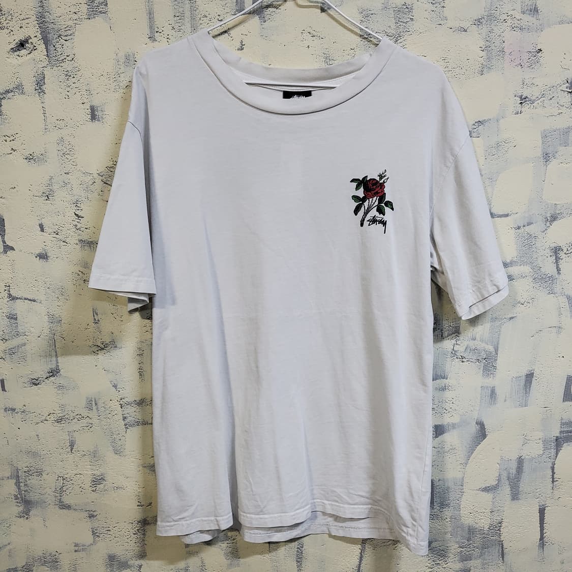 스투시 로즈 프린팅 반팔 티셔츠 화이트  상품이미지1