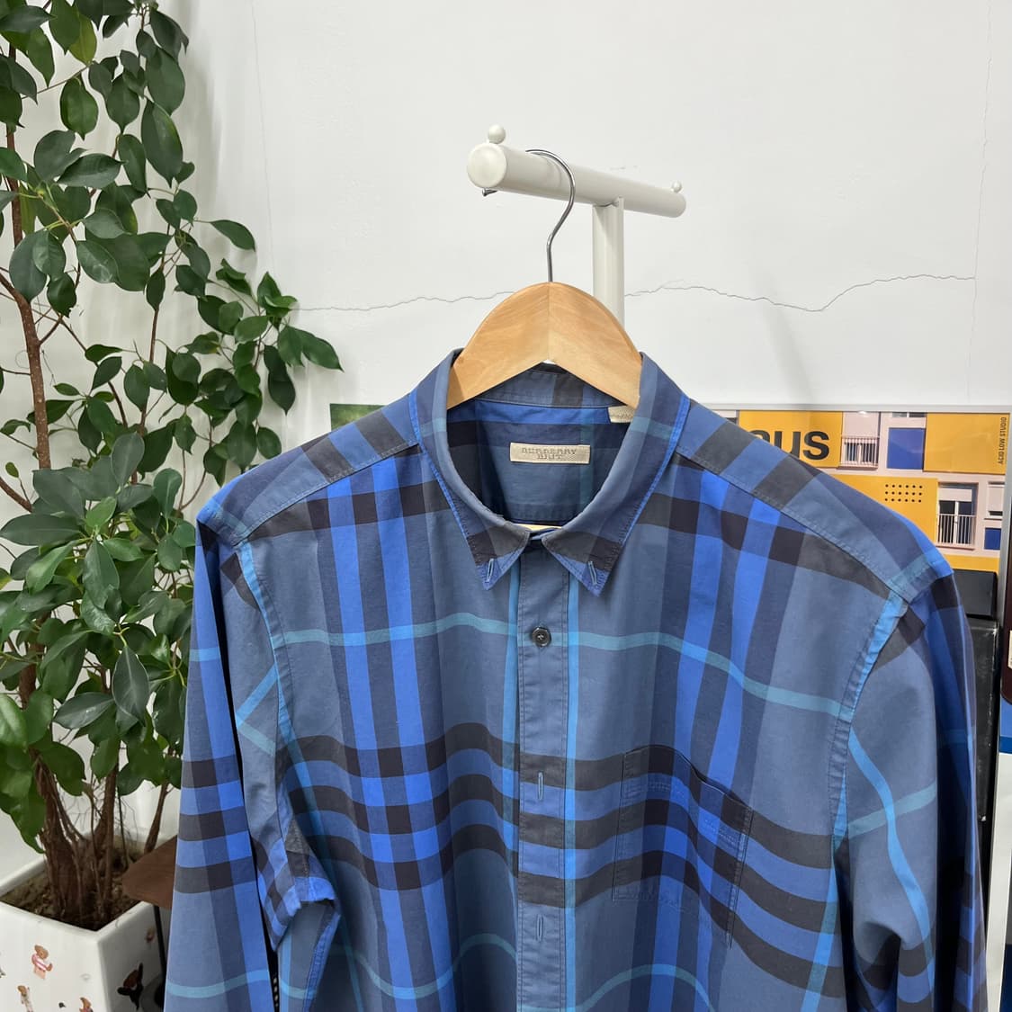 버버리 버튼 다운 체크 셔츠 XXL 상품이미지2