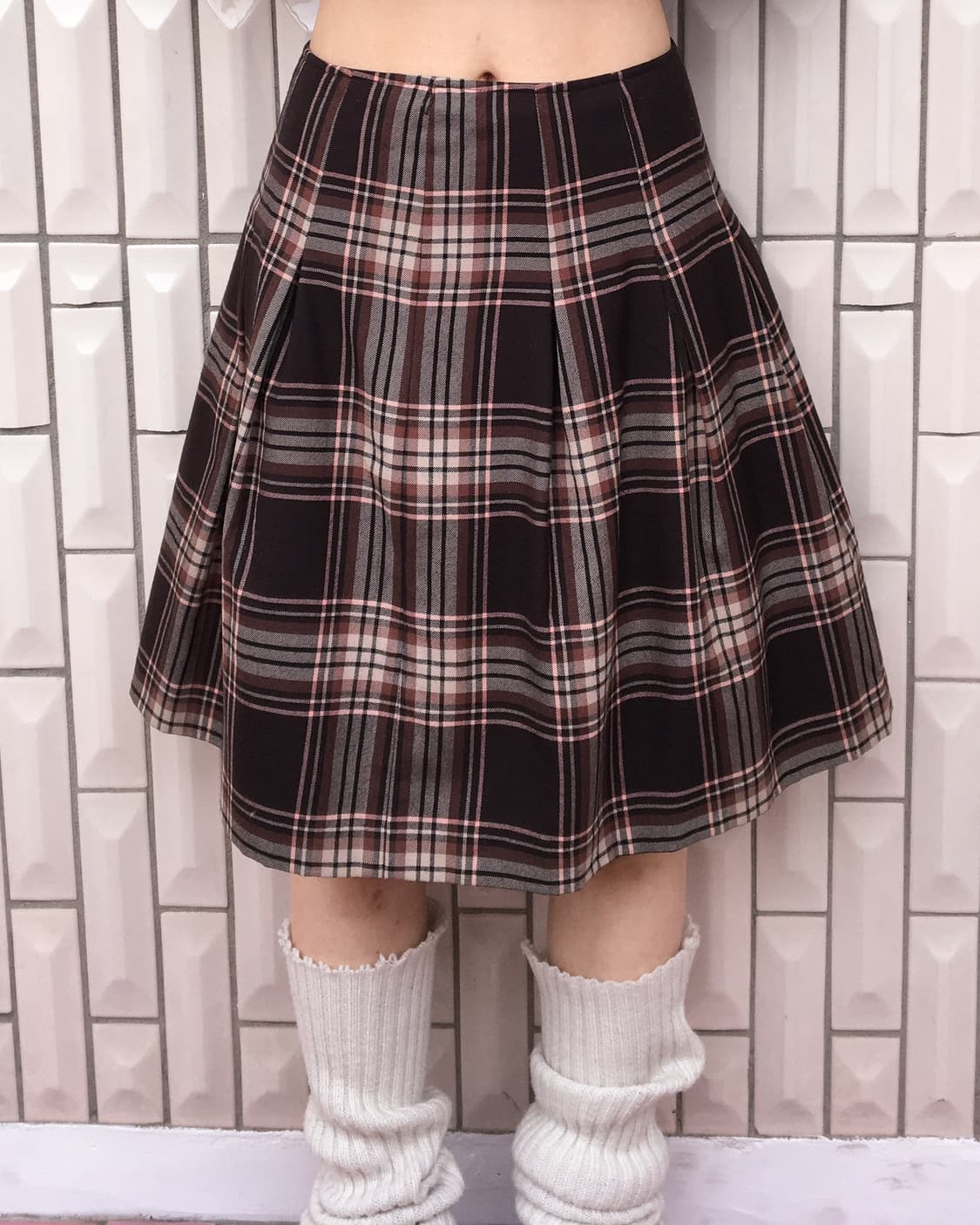 Check pattern pleats skirt 상품이미지4