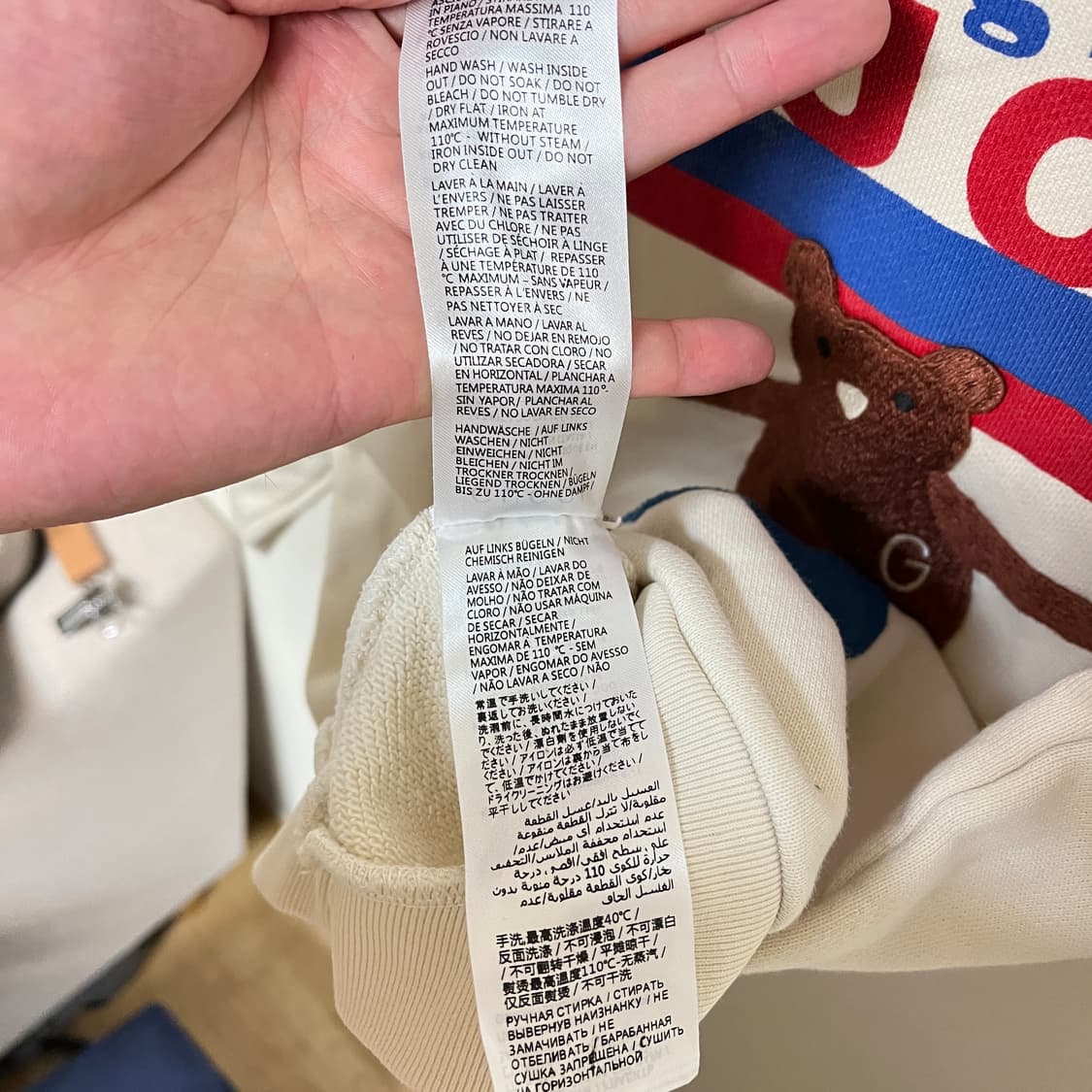 정품 여성용 구찌 오리지널 베어 맨투맨 상품이미지6