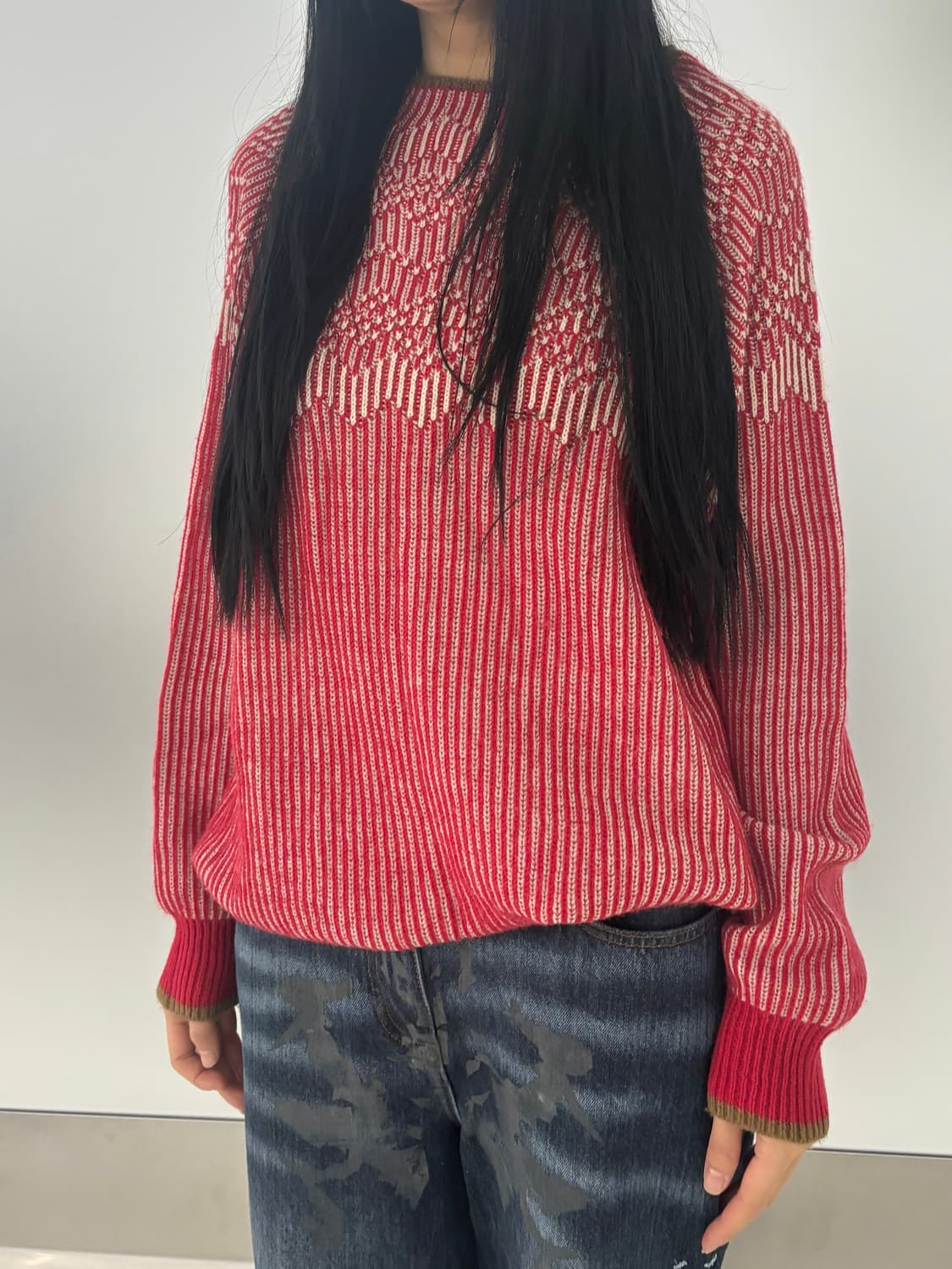Vintage red  knit 상품이미지1