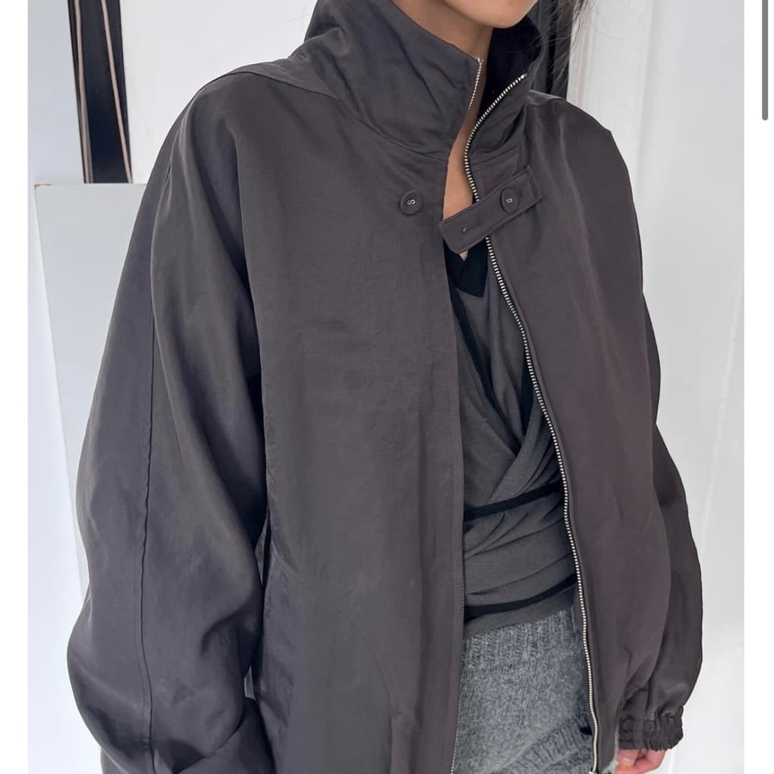 Wingbone pintuck bomber jacket S 상품이미지7