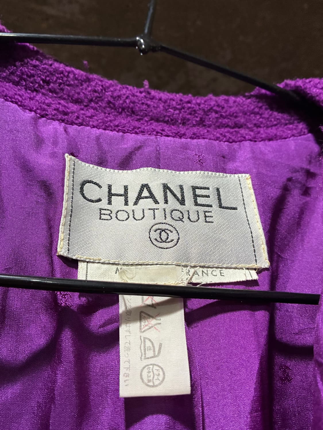 00s CHANEL 빈티지 샤넬 퍼플 트위드 자켓 상품이미지4