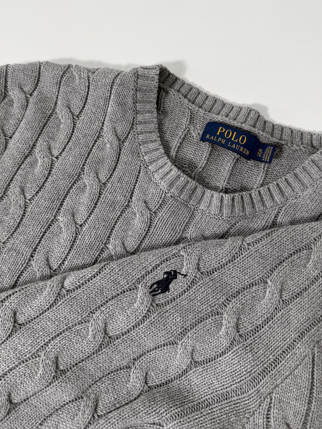 폴로 랄프로렌 오버핏 신형 그레이 꽈배기 니트 상품이미지2