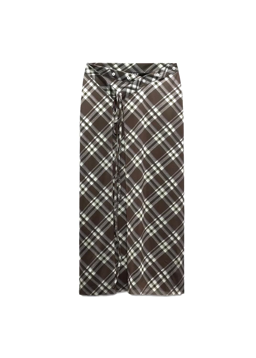 zara check tulle wrap skirt 자라 체크 롱스커트 상품이미지1