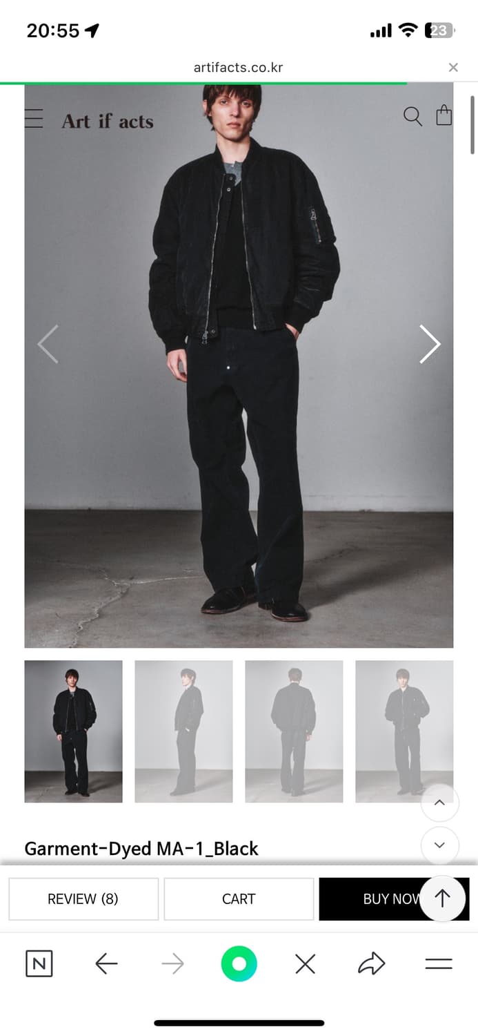 아트이프액츠 가먼트다잉 ma1 M사이즈 상품이미지1