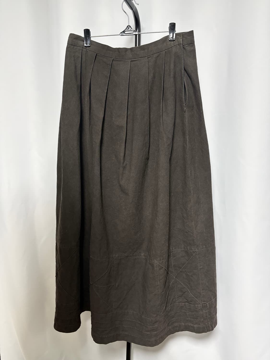 브라운 코튼 스커트 상품이미지1