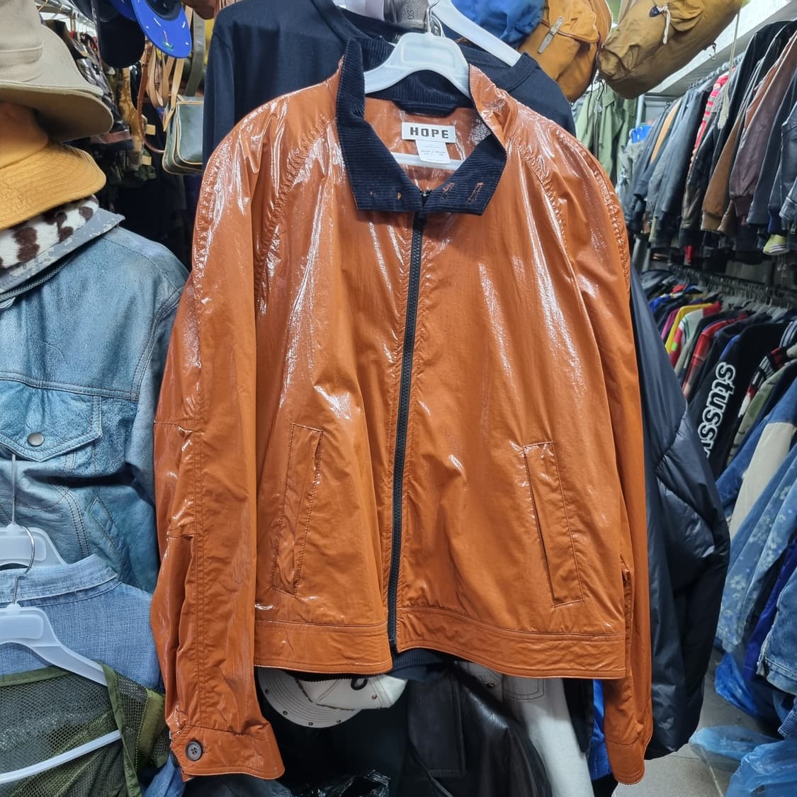 HOPE 오렌지색 남녀공용 바람막이 상품이미지5