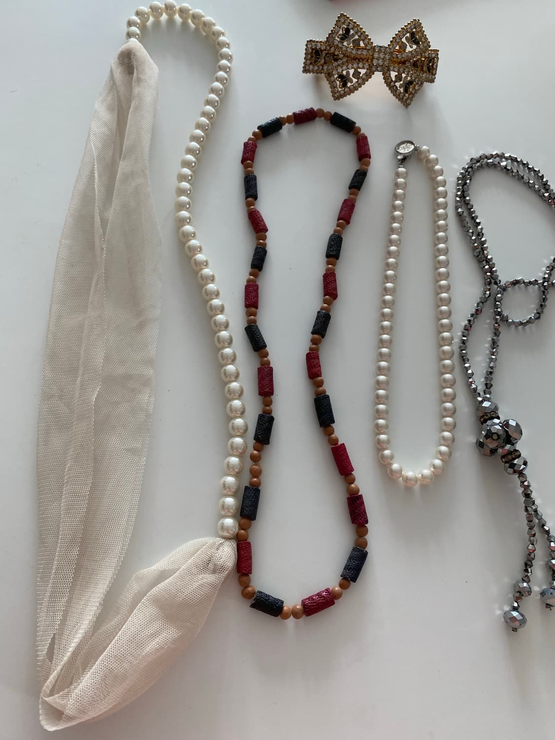 빈티지 비즈 모조진주 목걸이 일괄 상품이미지4