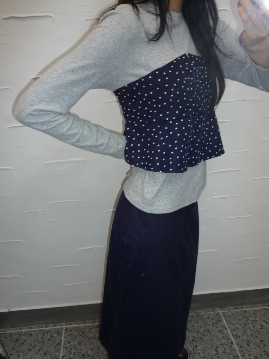 dot bustier long sleeve 상품이미지3