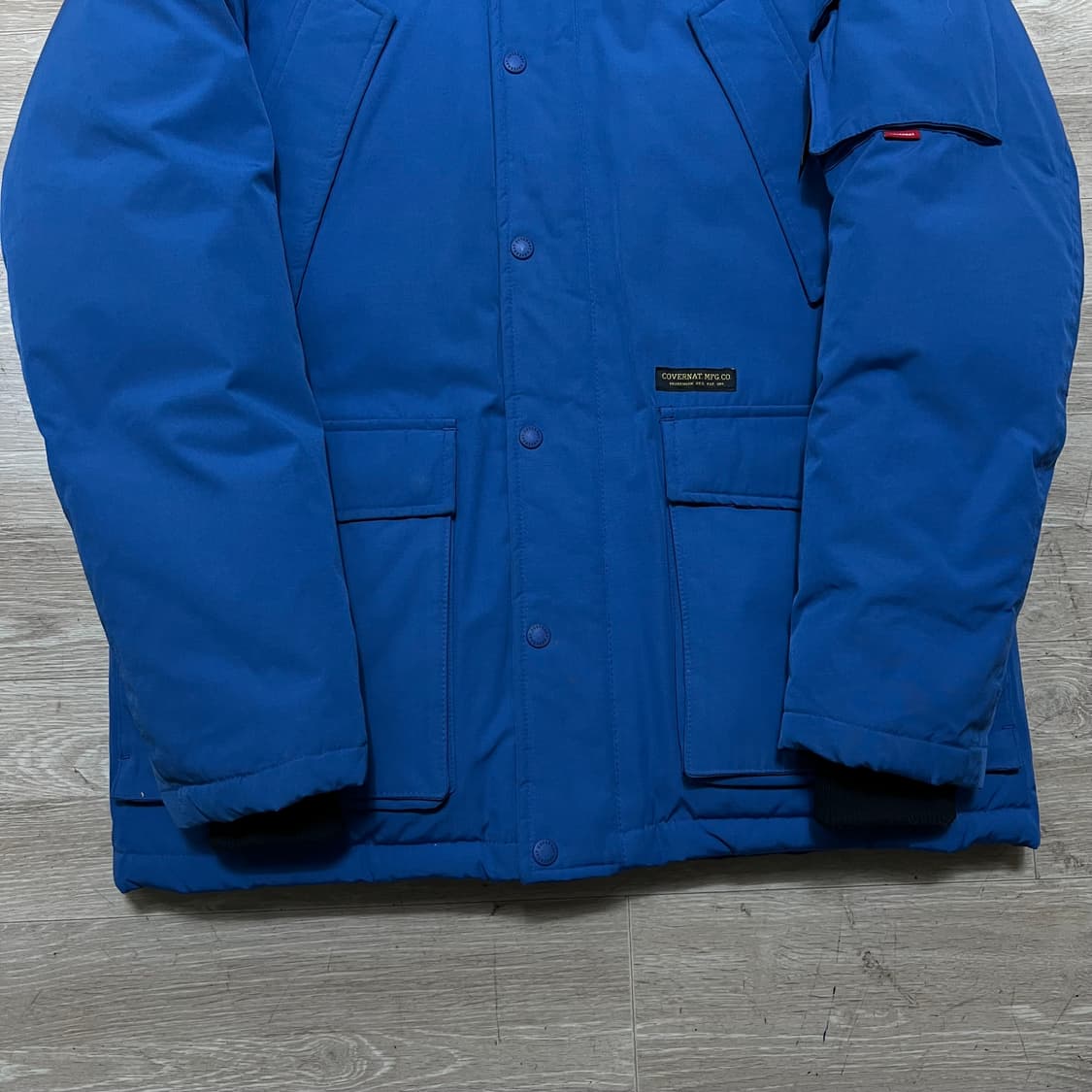 커버낫 덕다운 라쿤퍼 후드 야상 패딩 점퍼 사파리자켓 [블루] L/100 상품이미지3