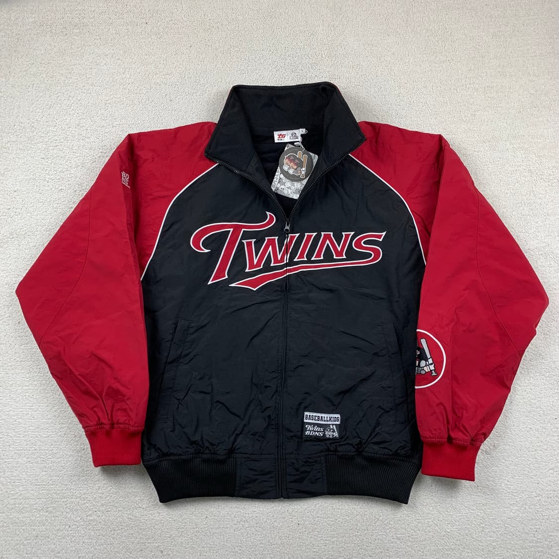 LG트윈스 x 빠더너스 덕아웃 자켓 검빨 (데드스탁)  상품이미지1