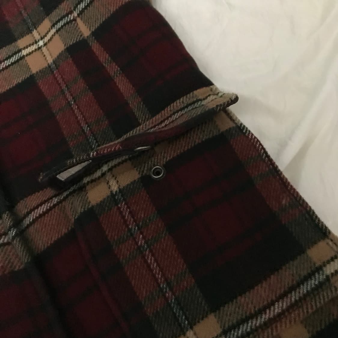 Ask 에스크 모리걸 사와코 체크 퍼 울 후드 코트 상품이미지4