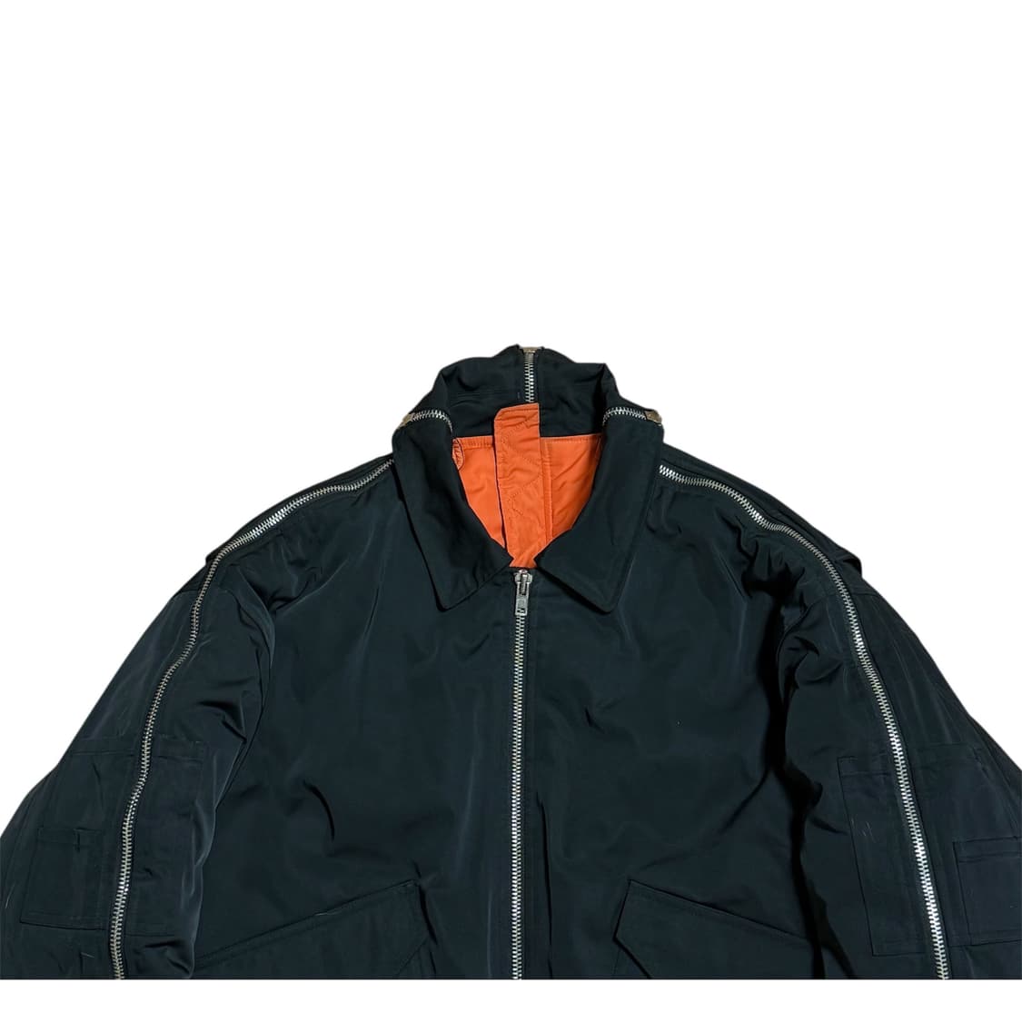 [XL] 빈티지 블랙 지퍼 디테일 봄버자켓 상품이미지2