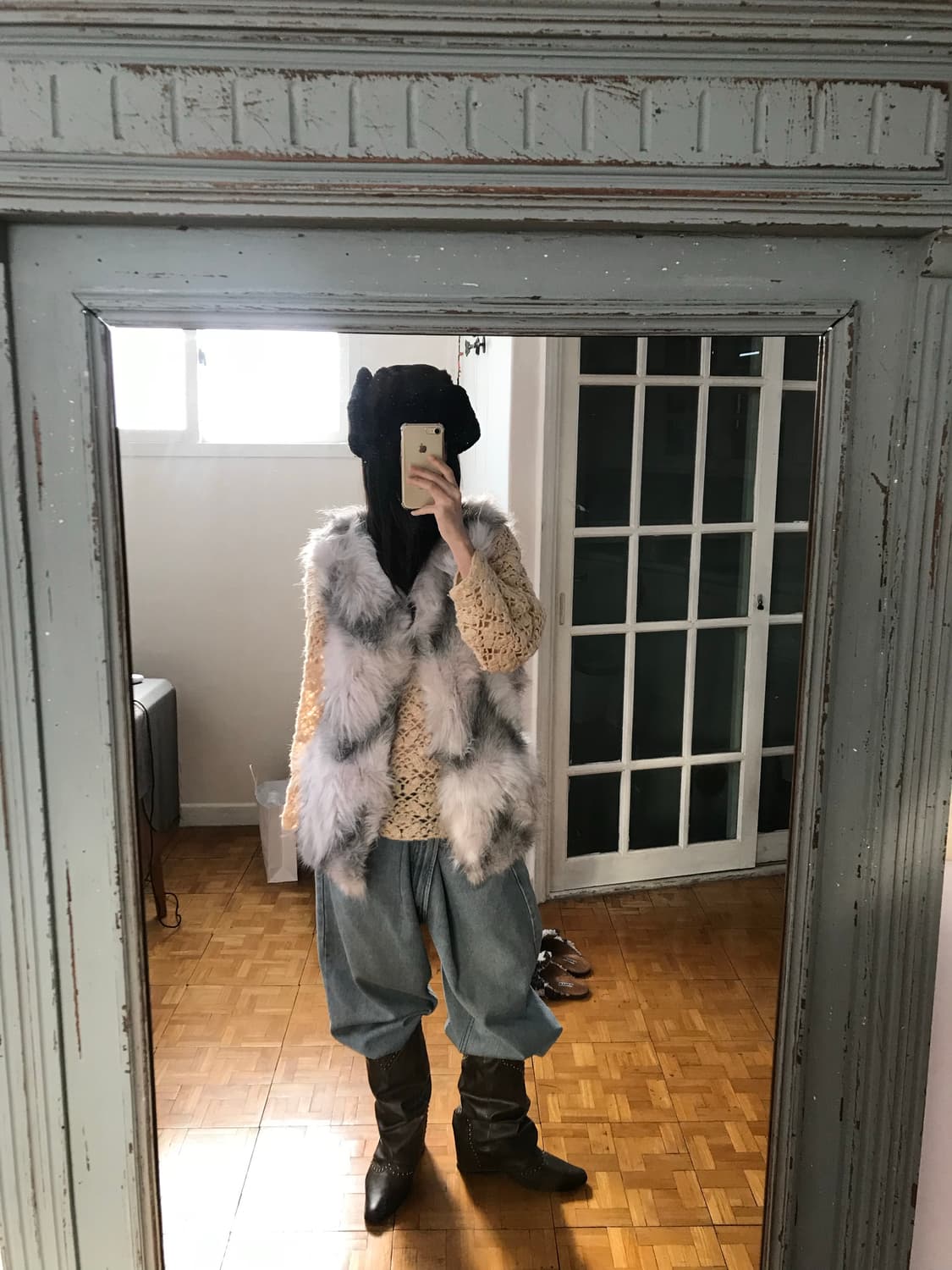 vintage eco fur vest 상품이미지6
