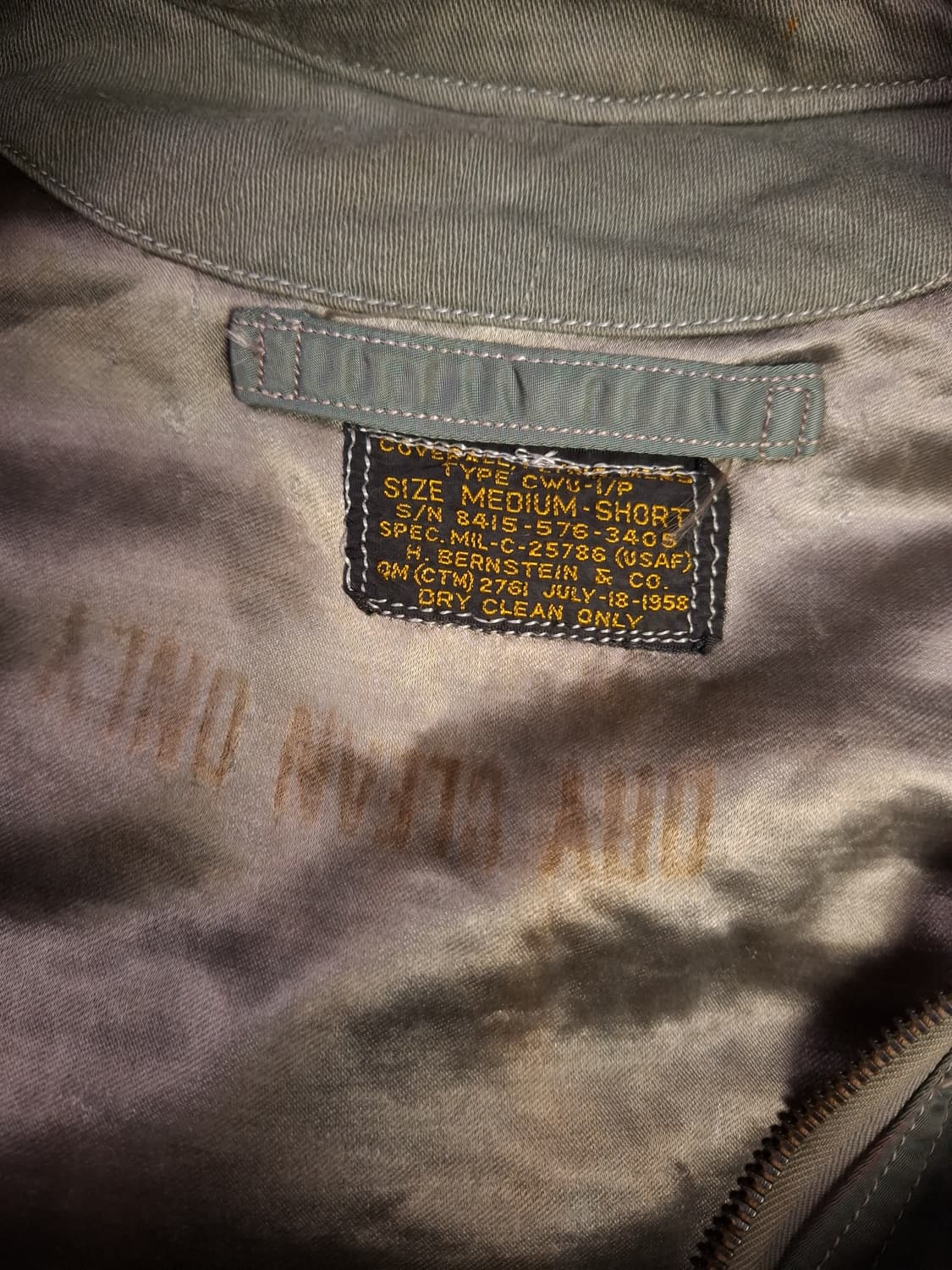 오리지날 50's 미공군 블랙라벨 CWU-1/P 항공 커버올 상품이미지5