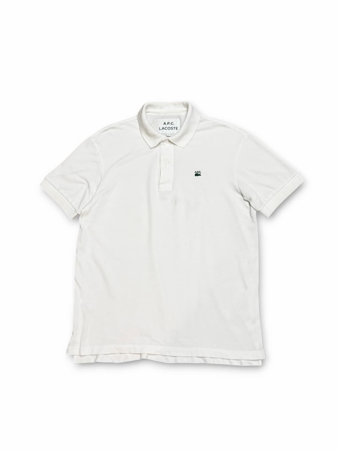 A.P.C. x 라코스테 루즈핏 코튼 쁘띠 피케 폴로 화이트 상품이미지1