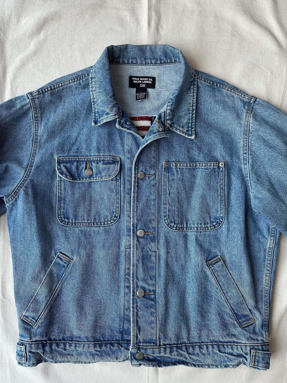 폴로 진스 랄프로렌 성조기 크롭 데님자켓 L 상품이미지3
