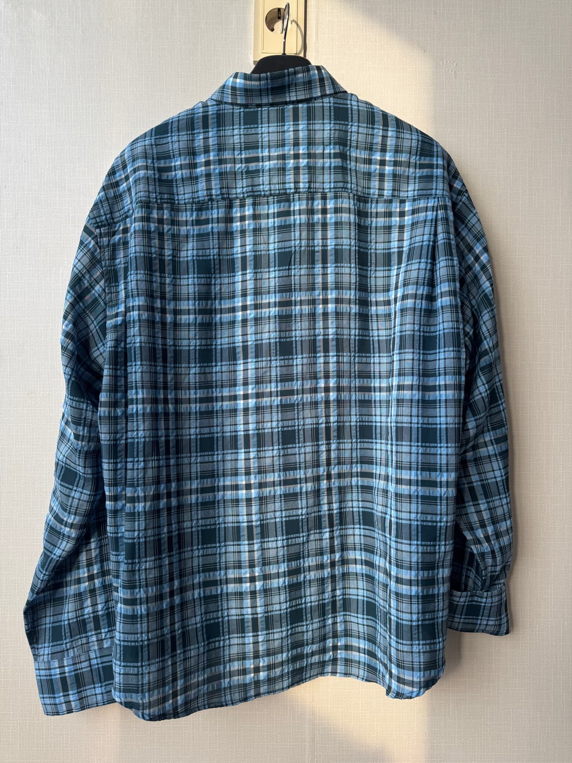 구민성 체크셔츠 블루 상품이미지3