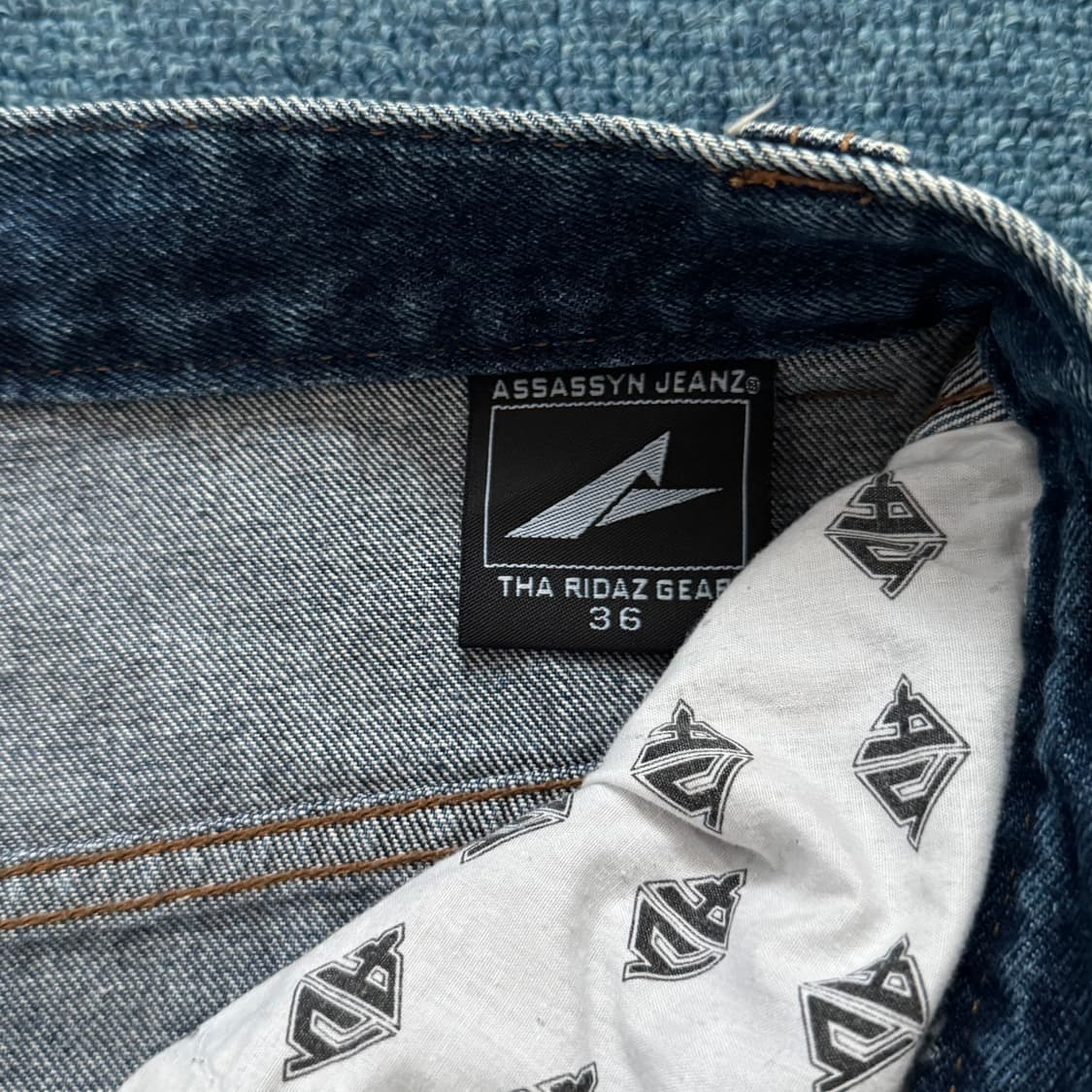 워싱 패턴 와이드 데님팬츠 36 상품이미지7