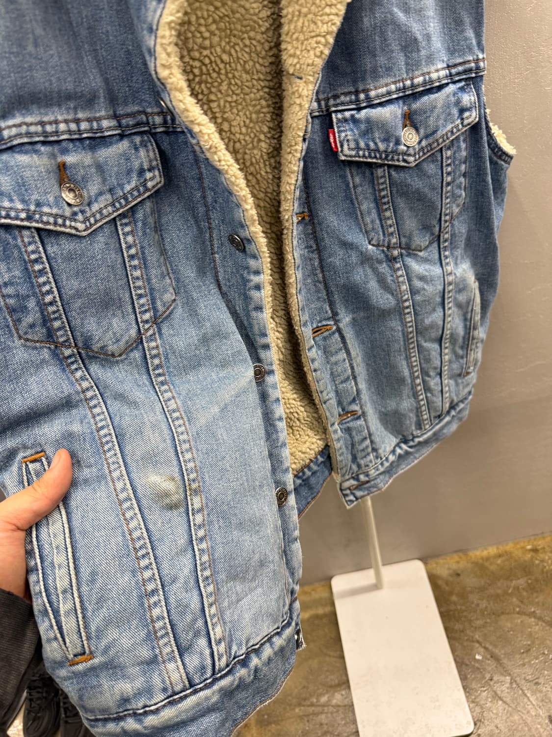 리바이스 쉐르파 데님 조끼 L 상품이미지4
