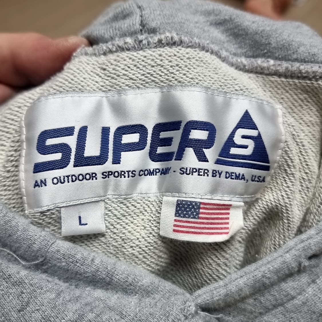 usa 미제 SUPER S 회색 후드티 L 상품이미지8