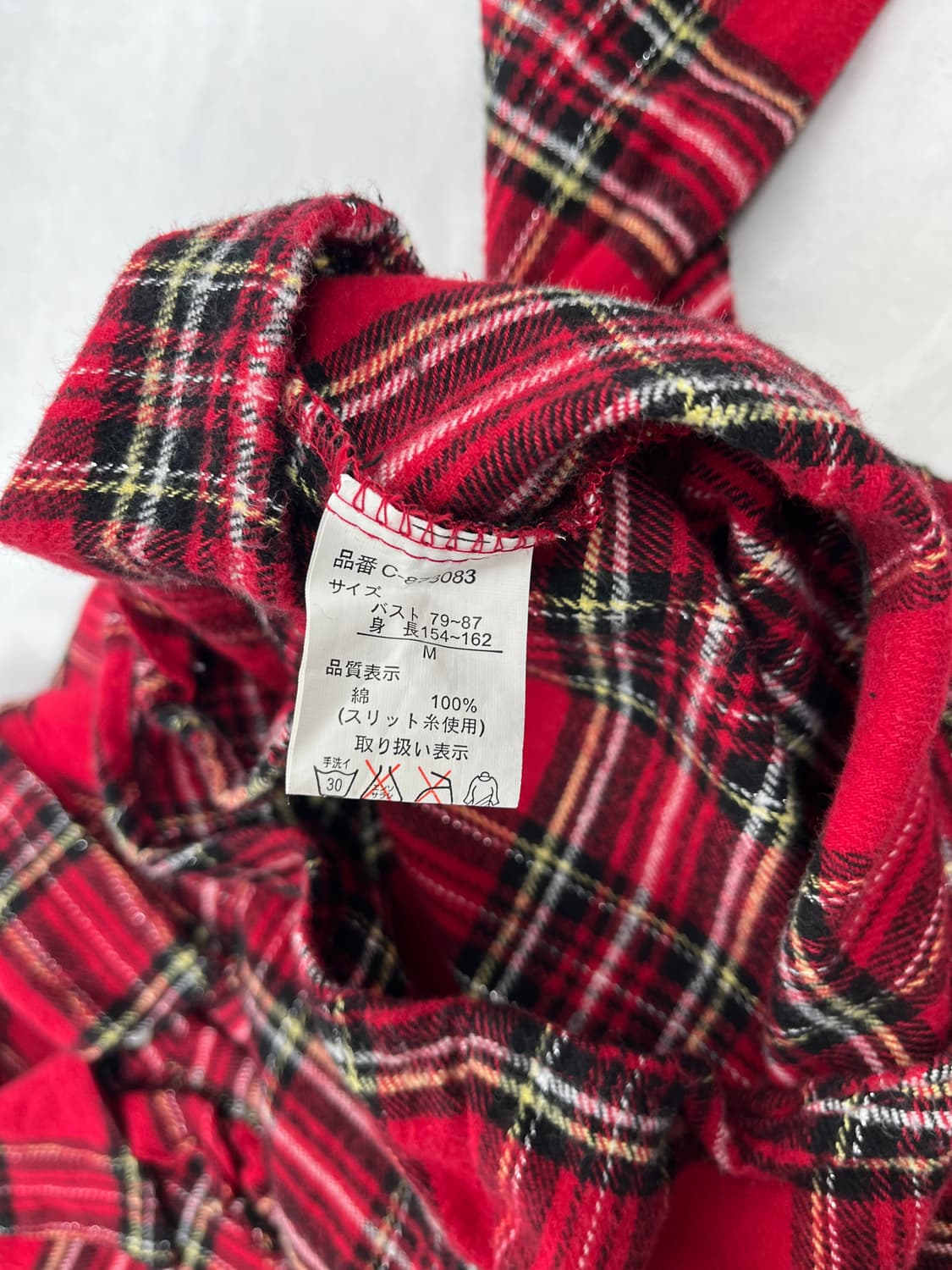 Vintage 셔링 레드컬러 체크 셔츠  상품이미지5