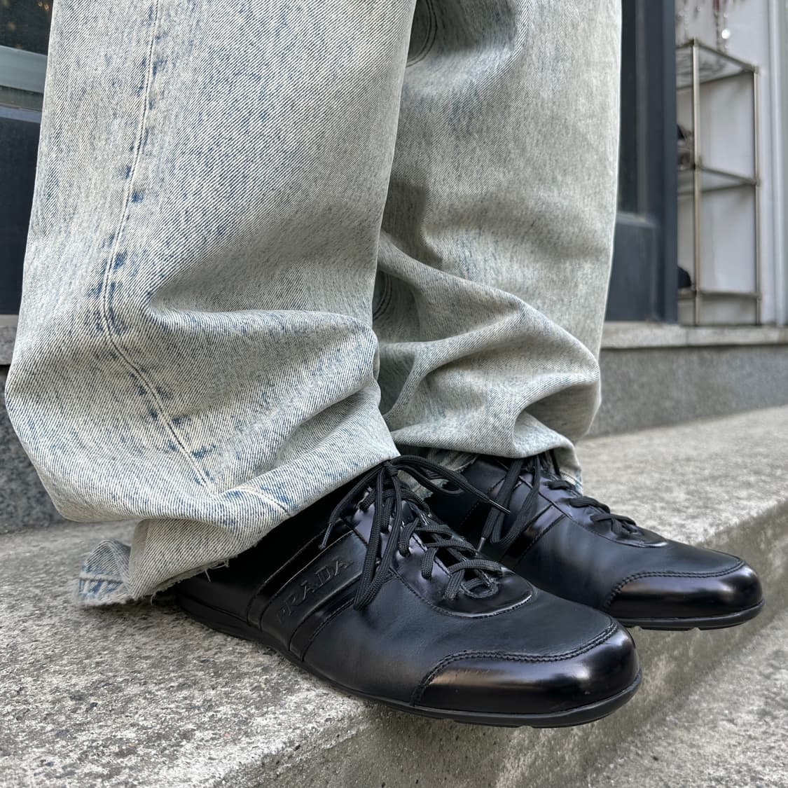 00s 레어 빈티지 프라다 스포츠 가죽 스니커즈 상품이미지7