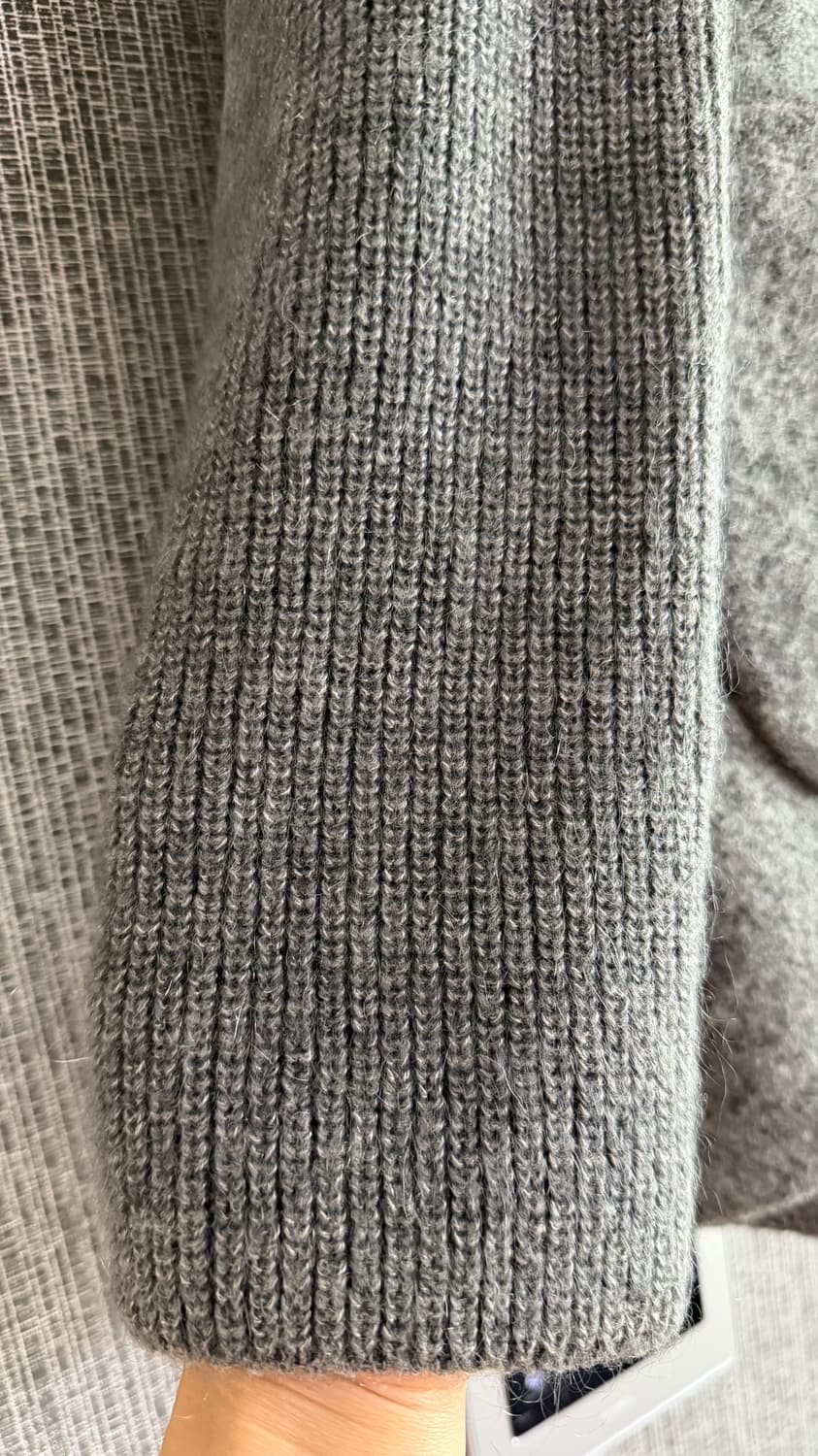 JILL BY JILLSTUART 그레이 울혼방 니트 소매 하프 코트 상품이미지3